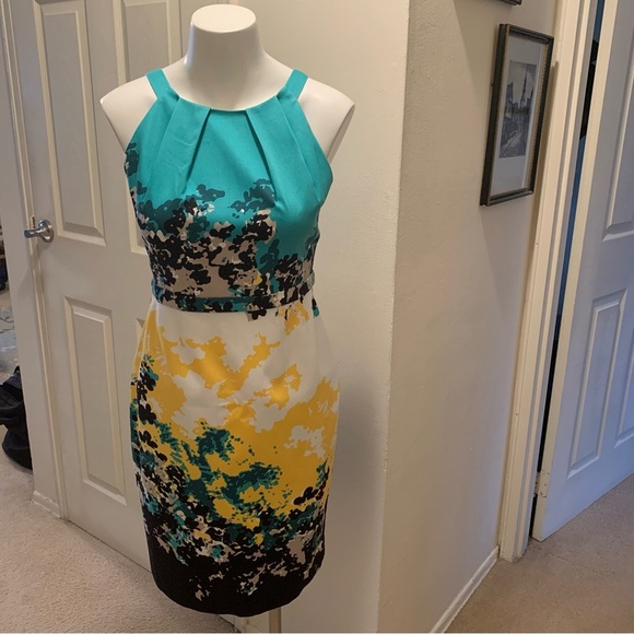 Tahari Floral Sleeveless Sheath Dress- Sz 2 - Picture 1 of 14